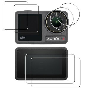HKKAIS dji osmo action 4�t�B�����J���� 2+2+2���Z�b�gDJI Osmo Action 4 �K���X�t�B���� 4��+DJI Osmo Action 4 �t�B���� 2�� �J�������{���Ɏq�̗p DJI Osmo Action 4 �p �K���X�t�B���� �t�� �ی� �t�C����