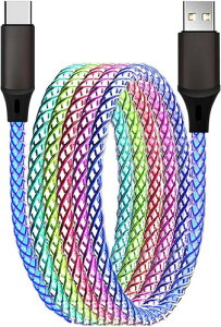 YFFSFDC ���� �[�d�P�[�u�� �J���t�� USB �P�[�u�� 1m PD �}���[�d �����f�[�^�]�� �f���h�~ �����ϋv ���C�g�A�b�v���ꂽ�d�b�[�d�P�[�u�� iphone17/16/15�V���[�Y/iPad/MacBook Pro/Galaxy to Type-C 66W usbA