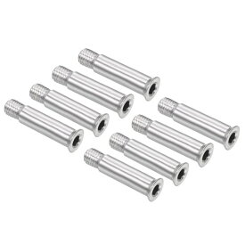 PATIKIL 34mm ネジ修理キット インライン車軸ねじ シャフト六角ソケットねじ ファスナー 8個入り スケートローラー用 シルバー