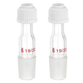 PATIKIL 2個 セット ガラス 蒸留 アダプター 19/22 実験室 用 温度 測定 機器 供給 ホワイト 7.2mm / 0.28
