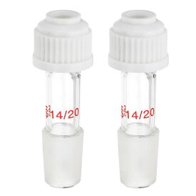 PATIKIL 2個 セット ガラス 蒸留 アダプター 14/20 ジョイント サーモメーター 実験 装置 用 ホワイト 7.2mm / 0.28