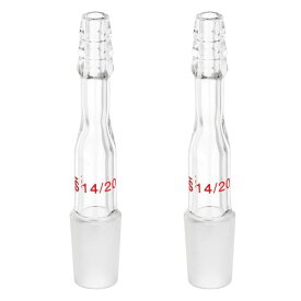 PATIKIL ガラス 蒸留 アダプター 2個 14/20 ホウケイ酸 ガラス 外部 ジョイント 部品 実験室 蒸留 機器 用 8mm / 0.31