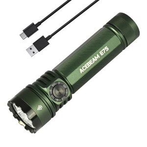 ACEBEAM E75 d F CRI90 F 5000K LEDtbVCg 3000[ Px  nfBCg [NCg USB-C[d IP68h ^ Lv oR {~ h d΍ 
