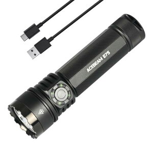 ACEBEAM E75 d F CRI90 F 5000K LEDtbVCg 3000[ Px  nfBCg [NCg USB-C[d IP68h ^ Lv oR {~ h d΍ 