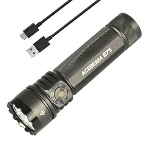 ACEBEAM E75 d F CRI90 F 5000K LEDtbVCg 3000[ Px  nfBCg [NCg USB-C[d IP68h ^ Lv oR {~ h d΍ 