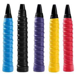 DFsucces グリップテープ テニス バドミントン 5本入 ラケット用グリップテープ 滑り止め 衝撃吸収 吸汗 多孔型 通気性 超吸収タイプグリップ (カラー)