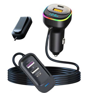 dvLEDFC~  [d VK[\Pbg USB }[d PD 30WQC3.0 v105w J[`[W[ ^Cvc X}z ԍڏ[d 㕔 12V/24V Type-C 2|[gUSB 3|[g iPhone/android/iPadΉ 1.5m