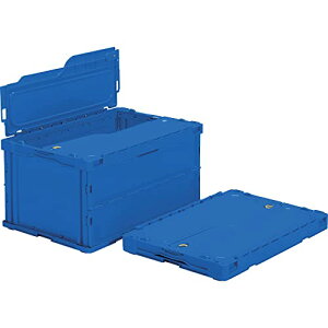 トラスコ中山(TRUSCO) 薄型折りたたみコンテナ 75L スライドロックフタ付 ダークブルー TR-C75B-DB 収納ケース 収納ボックス