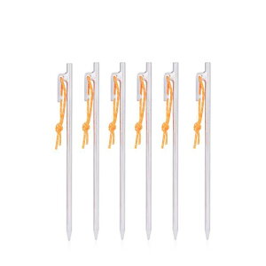 Boundless Voyageチタンペグ 鍛造 軽量 強靭 反射ロープ付き 20cm/24cm/30cm/35cm/40cm 4本/6本セット ペグ チタン製 テントペグ タープ ステーク アウトドア/キャンプ 用品 岩場 砂浜 砂利 芝生 硬い土対