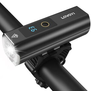 LOVOYI自転車 ライト 防水 USB充電式 大容量5000mAh ヘッドライト ディスプレイ付き LEDロードバイク 1200ルーメ明るい クロスバイク ライトアルミ合金製 懐中電灯兼用 地震対策 日本語説明書