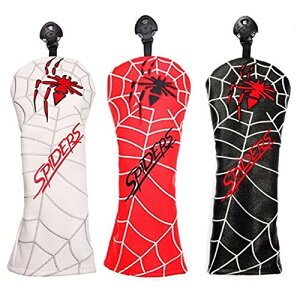 ゴルフヘッドカバー ドライバー用カバー ウッド FW用カバー ユーティリティUT用カバー 変換ダグ付き spiders スパイダー 単品 (ユーティリティ用 赤)