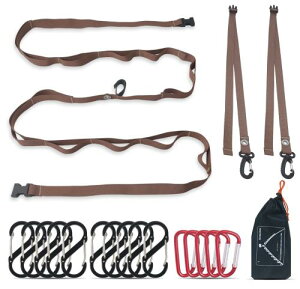 ハンギングチェーン デイジーチェーン ネビュラチェーン 4WAY 物干しロープ ロング キャンプ の小物整理 ハンギングベルト 吊り下げ タープ延長ベルト 小川張り 調節可能 バックル付き 専用
