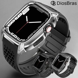 【軽量簡単装着】【1年保証】アップルウォッチ バンド ステンレス ケース　カバー 一体型 バンド ラバー apple watch 高級ベルト ケースバンド メンズ ベルト ステンレス 44mm/45mm 一体型 おしゃれ 腕時計 クロコダイル レザーストラップ