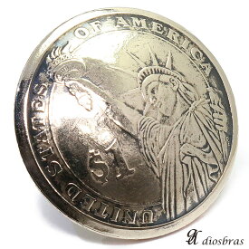 リアルコイン USA 1ドルコイン 自由の女神 コンチョボタン硬貨 コインコンチョ ネイティブ コイン インディアン ビンテージコイン 銀貨 オールド銀貨 アメリカ硬貨 コンチョ 財布 ウォレット メンズ ネジ式 メール便なら送料無料