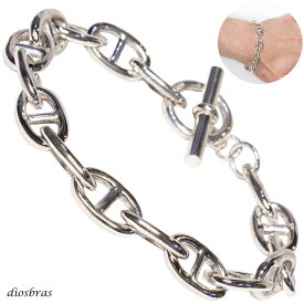 チェーン ブレスレット マントル ブレスレット　メンズ レディース ユニセックス シルバー925 アンカー マリン シルバーバングル Tバー チェーン プレーン ブレスレット ハンドメイド プレート　マリーン　アンカー