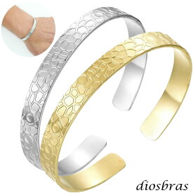 バングル ステンレス 波紋　波型 316L サージカルステンレス プレーン ステンレスブレスレット ステンレスバングル シルバーブレスレット ゴールド シルバー ブラックニッケル メンズ レディース SILVER925 ステンレススティール シルバーアクセ diosbras-ディオブラス-