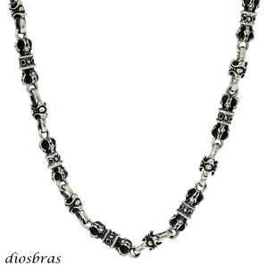 ネックレス チェーン ネックレスチェーン メンズ レディース シルバーネックレス シルバー925 スカル 骸骨 クロス 十字架 王冠デザイン クラウン ユリ 百合の紋章 ネックレスチェーン 57cm シ