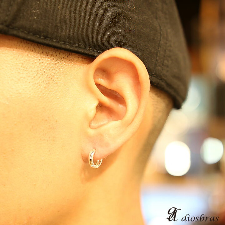 楽天市場 フープピアス リング シルバー９２５ ピアス メンズ レディース 激安ピアス イヤリング アクセサリー フープ 本物シルバー９２５ 片方ピアス メンズ レディース 鏡面 ライン 中折れ式 Diosbras ディオブラス