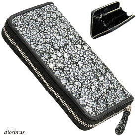 財布 ラウンドファスナー スティングレイ メンズ レディース 本革 スティングレー スター エイ革 梅花皮 かいらぎ イバラエイ ウォレット ガルーシャ ラウンド ジッパー スタースティングレー レザーウォレット ロングウォレット バイカー 長財布 牛革 ハンドメイド