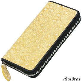 財布 ラウンドファスナー スティングレイ メンズ レディース 本革 スティングレー スター エイ革 梅花皮 かいらぎ イバラエイ ウォレット ガルーシャ ラウンド ジッパー スタースティングレー レザーウォレット ロングウォレット 長財布 牛革 ハンドメイド　ゴールドパール