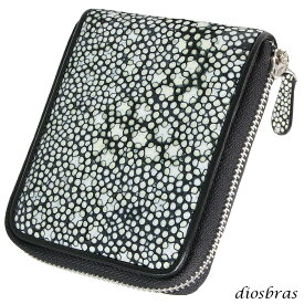 財布 ラウンドファスナー スティングレイ メンズ レディース 本革 スティングレー スター エイ革 梅花皮 かいらぎ イバラエイ ウォレット ガルーシャ ラウンド ジッパー スタースティングレー レザーウォレット バイカー ショート 二つ折り財布 牛革 ハンドメイド