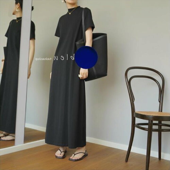 楽天市場】ハイネック カットソー ボックスシルエット 半袖 マキシ  