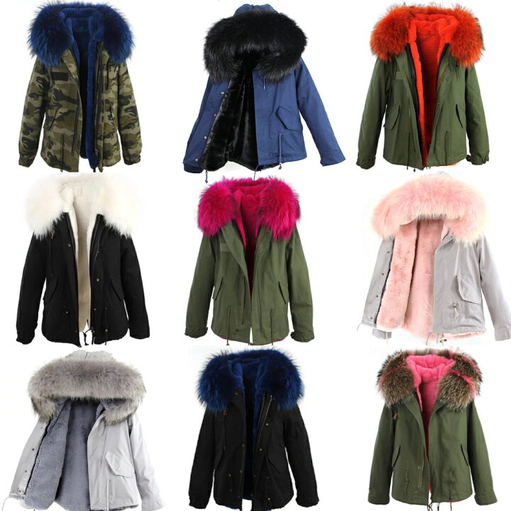 楽天市場】カラフル ラクーンファー＆フェイクファー ボリューム  