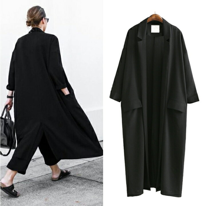 楽天市場 ルーズ ラペル ロング ガウン カーディガン Dira