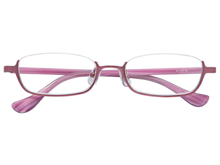 楽天市場 アンダーリム 逆ナイロール メタルフレーム メガネ 度付き 度なし 伊達メガネ スクエア ピンク メガネセット Ec014 Pk 金子眼鏡 薄型レンズ付 ケース付 送料無料 Direct Glass Labo