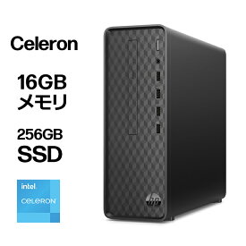 HP Slim Desktop S01（型番：7K7X4PA-AAAA/7K7X4PA-AAES）Celeron 16GBメモリ 256GB SSD （高速PCIe規格） DVDライター搭載 キーボード＆マウス付き デスクトップパソコン Office付き選択可能 新品