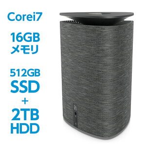 Core i7 16GBメモリ 512GB SSD PCIe規格 + 2TB HDD HP Pavilion Wave 600 (型番:7XD07AA-AAAA)デスクトップパソコン Office付き 新品 省スペース Amazon Alexa搭載 360度音響 布のパソコン