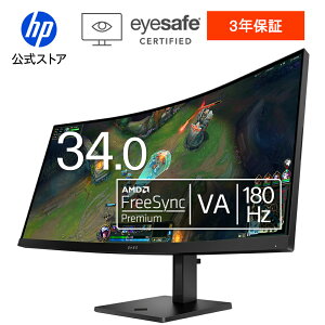 �y�����E���[�J�[���́E���������z���j�^�[ �V�i OMEN by HP 34c G2 180Hz WQHD 3440x1440 �Q�[�~���O�f�B�X�v���C 34.0�C���` VA �������� �p�x���� VESA Eyesafe�F�� �X�s�[�J�[ �t�� HDMI 2.0 DisplayPort 3�N��