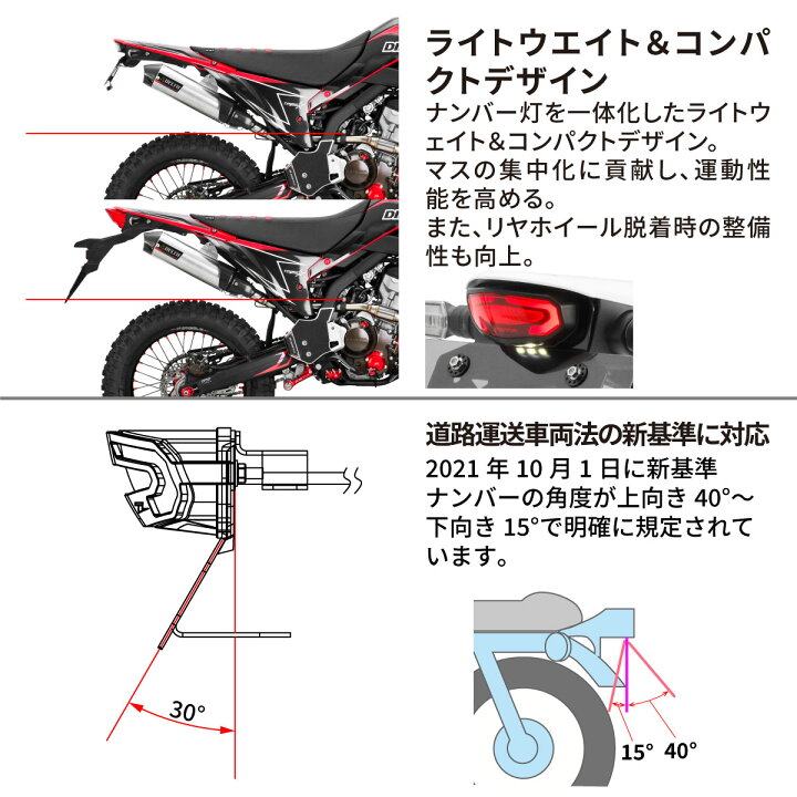 楽天市場】ZETA LED ライン テールホルダーキット クリア CRF250L/L(S 