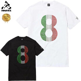 BOUNCE バウンス italy no.8 イタリア8番 ラインストーンロゴ PREMIUM 半袖 メンズTシャツ トップス かっこいい おしゃれ 人気 ブランド 大きい ビッグサイズ ストリート系 ITALY