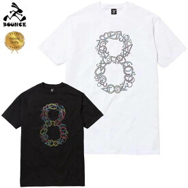 BOUNCE バウンス number8 数字8番 ラインストーンロゴ PREMIUM 半袖 綿100% メンズTシャツ トップス かっこいい おしゃれ 人気 ブランド 大きい ビッグサイズ ストリート系 ITALY