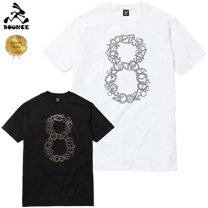 楽天市場 送料無料 Bounce バウンス Number8 数字８番 ラインストーンロゴ Premium 半袖 綿100 メンズｔシャツ トップス かっこいい おしゃれ 人気 ブランド 大きい ビッグサイズ ストリート系 Italy Disco J ストリートファッション Disco J