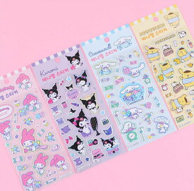 【入荷済/4種類セット販売】正規品 韓国 限定 サンリオ シールサンリオキャラクターズ エナメルクッションステッカー シール ぷっくり ぷくぷく ステッカー かわいい ぷっくり 動物 ぷくぷく 女の子 平成女子 シール帳シール 交換 ぷにぷに ボンボンシール ドロップシール