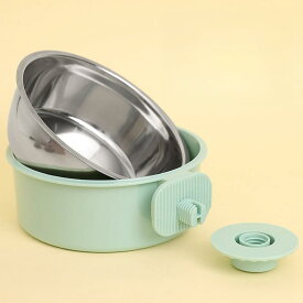 ペットぶら下げボウル ハンガー ゲージ用 ペット食器 餌入れ 固定 ヘルスウォーターボウル 猫 犬 うさぎ 小動物用 食器 (オレンジ,15.5*6cm（3個）)