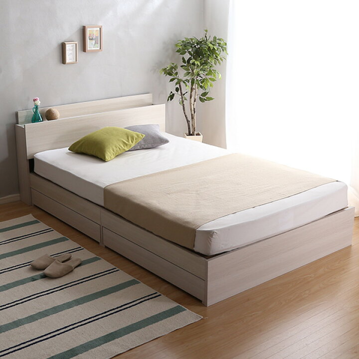 楽天市場 ベッド セミダブル 収納付き 収納 安い ベッドフレーム おしゃれ セミダブルベッド 木製 ローベッド ベット セミダブルベット マットレスなし 北欧 一人暮らし ロータイプ 低い フロアベッド 低床 棚 宮付き ヘッドボード 枕元 携帯 スマホ メガネ コンセント
