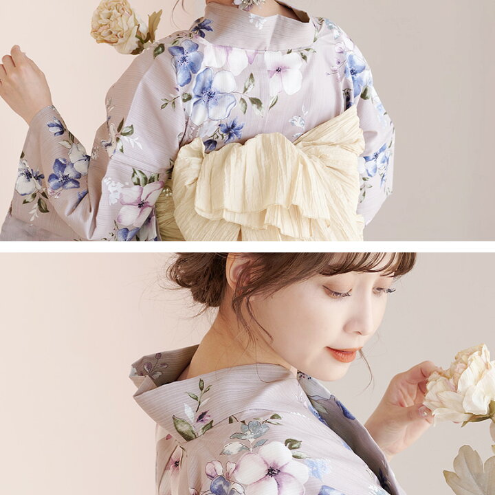 ecru pink flower dita 浴衣