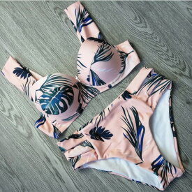 ビキニ bikini 水着 ハイウエスト トロピカル柄 ビスチェ コルセット ヤシの木 ビキニセット boho お洒落な水着 シンプル水着 ビキニセット 水着 ビーチ 海 プール 海外 野外 パーティー フェス ウルトラ ハイウエスト ビキニ個性的 被らない ジャパン