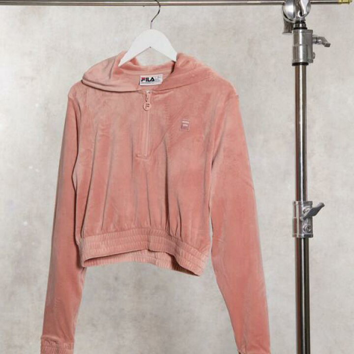 楽天市場 フィラ Fila Fila ピンクのフィラハーフジップベロアパーカー トップス レディース 女性 インポートブランド 小さいサイズから大きいサイズまで セレクトショップ Diva Closet