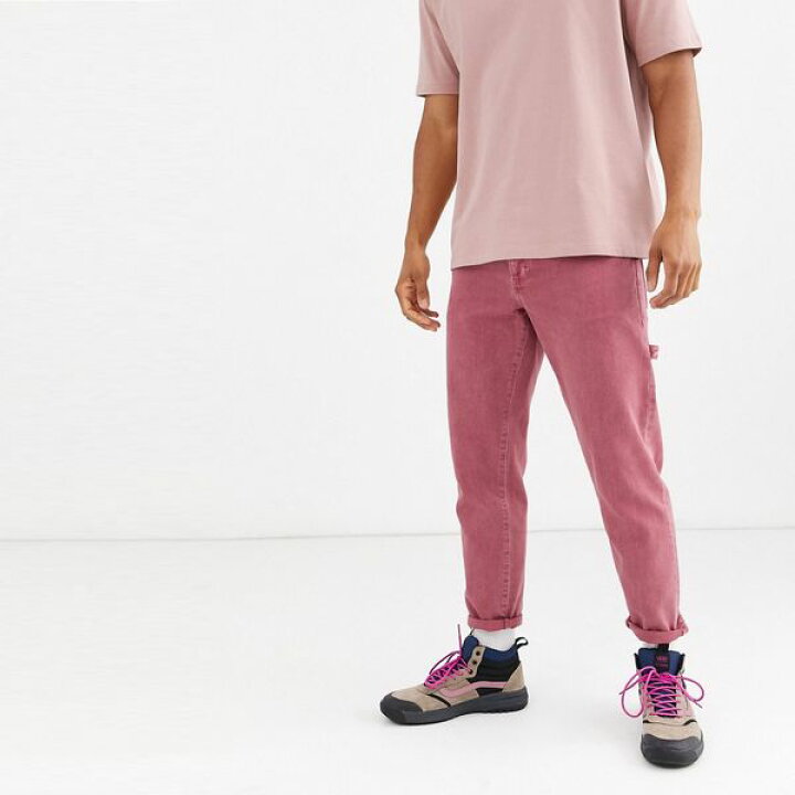 楽天市場 Asos Asos エイソス メンズ Asos Design ヴィンテージ ピンク テーパ 大工 ジーンズ 大きいサイズ インポート エクストリームスーパースキニーフィット スウェットパンツ ジーンズ ジーパン 代 30代 40代 ファッション コーディネート セレクトショップ