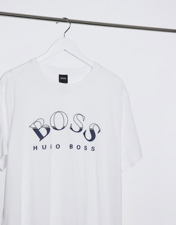 ヒューゴボス BOSS hugoboss HUGO BOSS BOSS Athleisure Tee1枚の大きなロゴTシャツ（白） トップス メンズ  男性 インポートブランド 小さいサイズから大きいサイズまで｜セレクトショップ　Diva　Closet