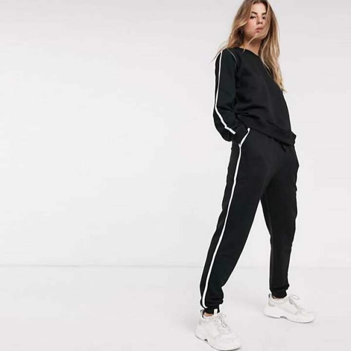 楽天市場 Asos エイソス トラックスーツ オーガニック コットン コントラスト バインディング付き ネクタイ スウェット ジョガーパンツ 大人カジュアル レディース セットアップ インポート ブランド セレクトショップ Diva Closet