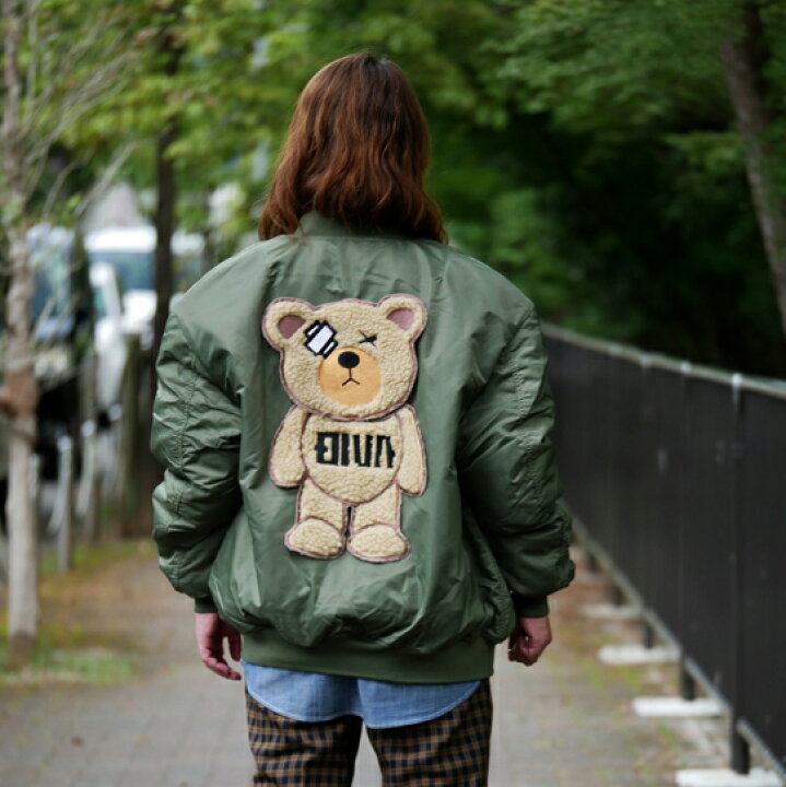 楽天市場 Ma 1 ボンバージャケット ジップアップジャケット 中綿入り カーキ ブラック メンズ 刺繍 大人メンズ 男性 オシャレ 40代 30代 3d刺繍 Bigクマ メンズ Tシャツ 大きいサイズ スウェット プレゼント フェス Divaオリジナル セレクトショップ Diva Closet