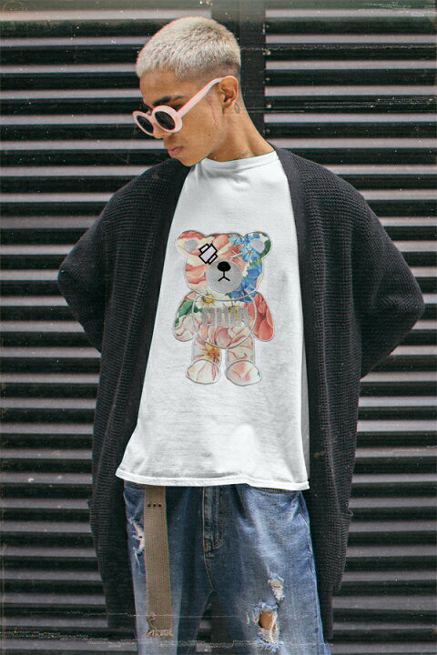 クマ もこもこ ぷくぷく ふわふわ ワッペン刺繍Tシャツ 3D刺繍 ロンT Tシャツ 長袖 プレゼント コットンシャツ 男性 オシャレ 40代 30代 ストリート ビッグシルエット メンズ tシャツ 大きいサイズ カジュアルTシャツ クマ フェス【DIVAオリジナル ブランド ... SNS映え 白Tシャツ クマ 男女兼用 ストリート おしゃれ XL