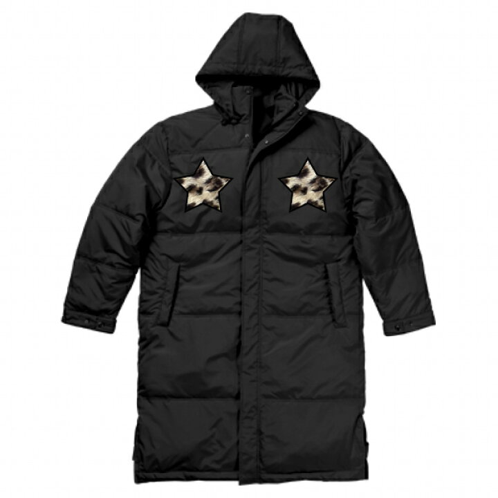 楽天市場】3D刺繍 ロゴ ファー ベンチコート ダウンコート 中綿入り  