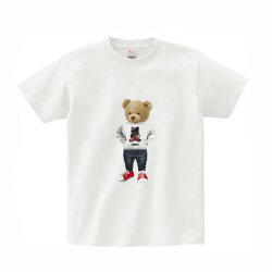 フォトtフォトTフォトプリントベアプリントTシャツブラックホワイト半袖T-shirtsコットンシャツ黒大人メンズ男性オシャレ40代30代プリントtシャツフォトプリントメンズtシャツ大きいサイズレディースフォトTシャツedmフェスファッション