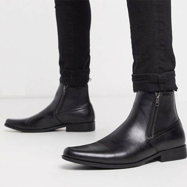 楽天市場 Asos Design チェルシー ブーツ ジッパー付き ブラック フェイク レザー 靴 メンズ 男性 小さいサイズから大きいサイズまで 代 30代 40代 ファッション コーディネート セレクトショップ Diva Closet
